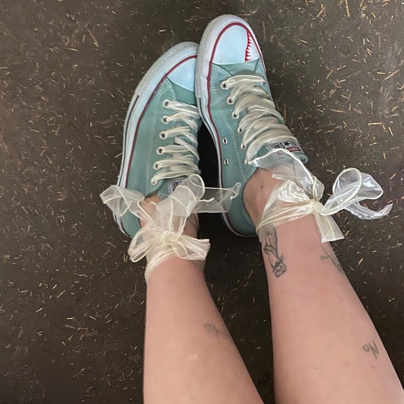 seafoam handdyed & altered/upgraded ballet cons🌷 - Picture 4 of 5